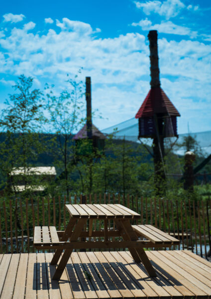 Une des nombreuses tables de pique-nique de l'Elfy Park Une des nombreuses tables de pique-nique de l'Elfy Park